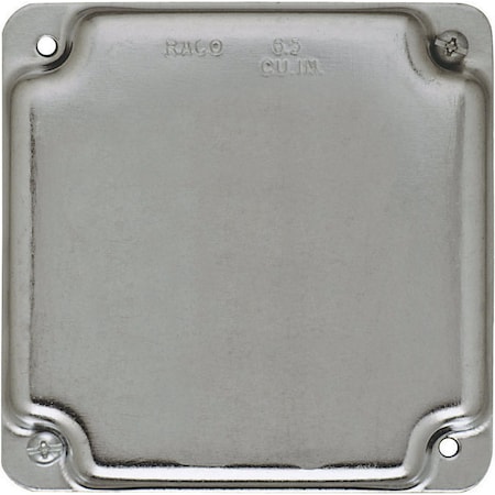 Raco Electrical Box Cover, 2 Gangs Gang, Steel, Blank Cover Type 804C